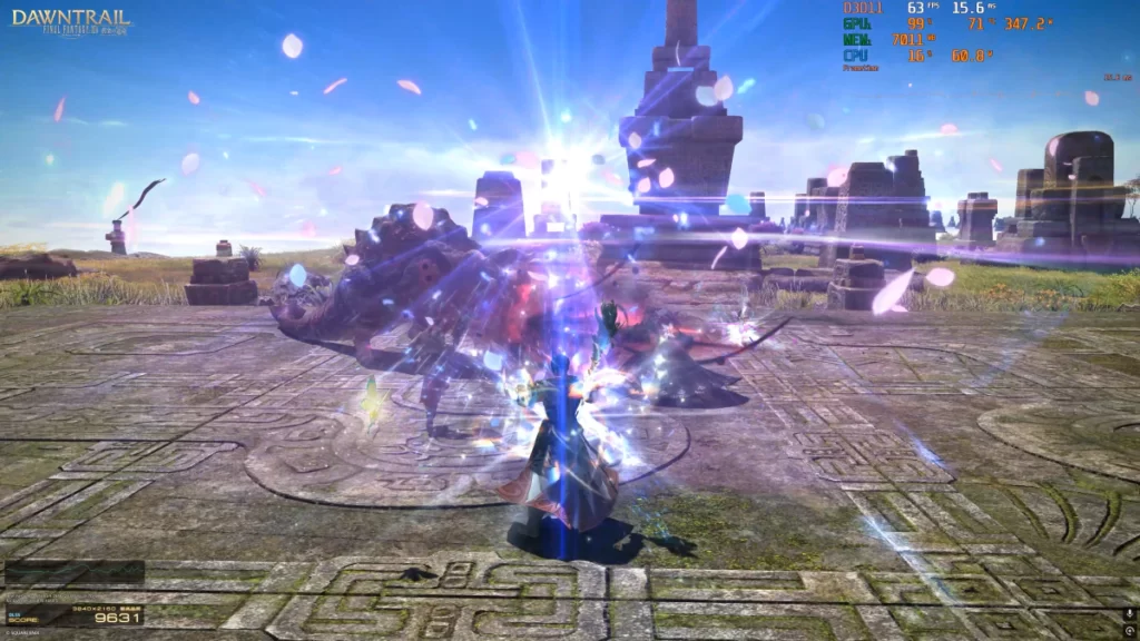 FF14黄金のレガシーベンチ戦闘シーン RTX3080Ti 4K最高設定 約63fps