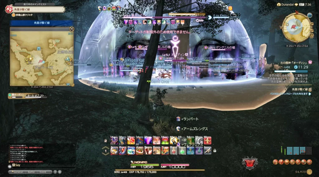 FF14でオーディンFATEに参加した当時のスクリーンショット